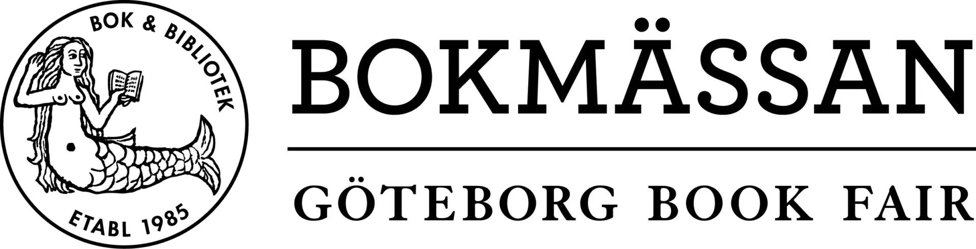 Bokmassan Logo Liggande Svart